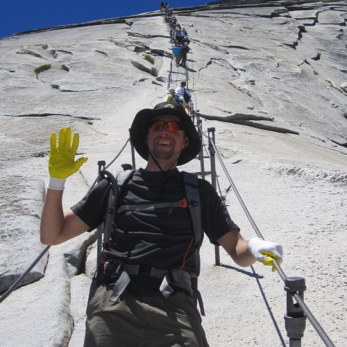 That's me on Half Dome in Yosemite Greg on Half Dome